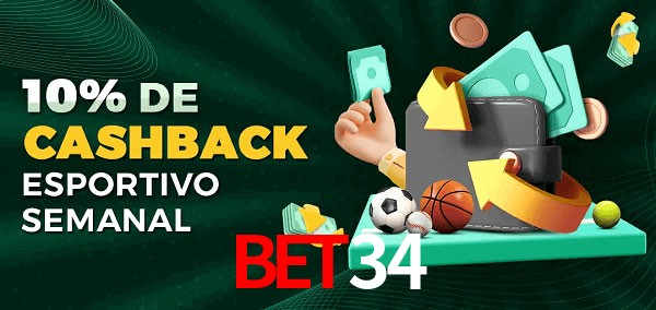 10% de bônus de cashback na Bet34